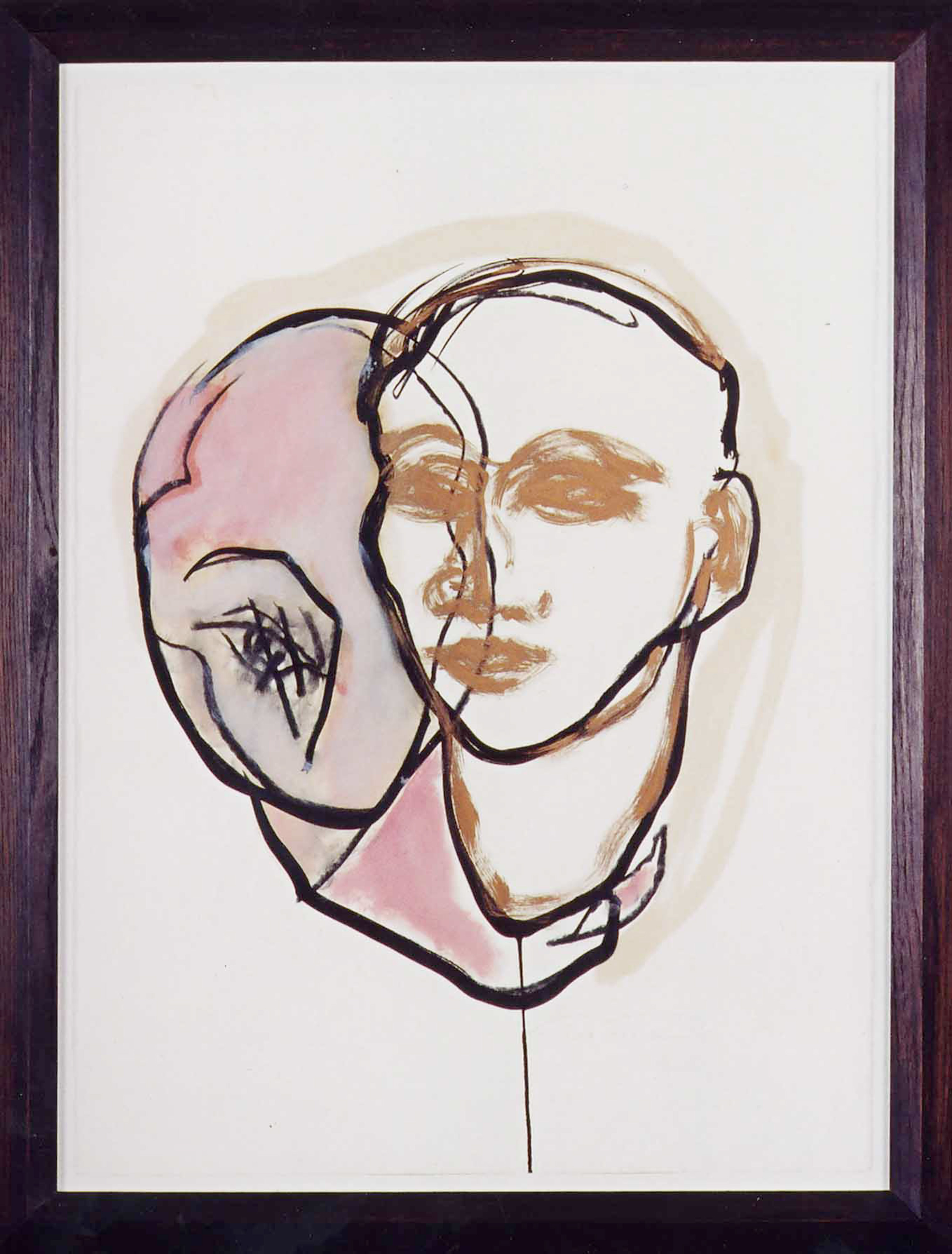 DECREME_Portrait-circulaire_Huile-pigments-et-encre-sur-papier_56x76_2004